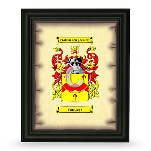 Sandeys Coat of Arms Framed - Black