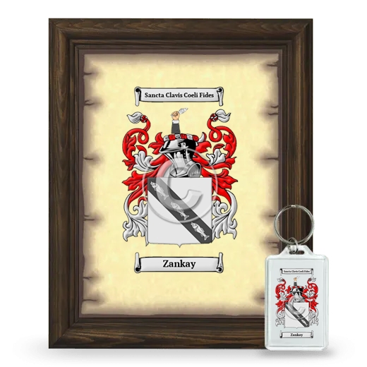 Zankay Framed Coat of Arms and Keychain - Brown