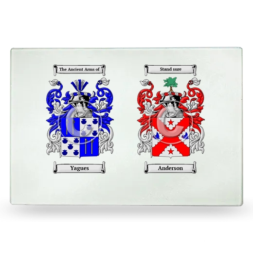 Double Coat of Arms Glass Cutting Board