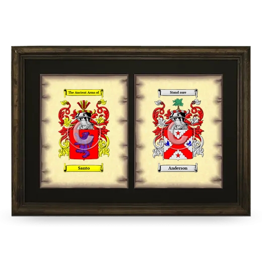 Double Coat of Arms Framed - Brown