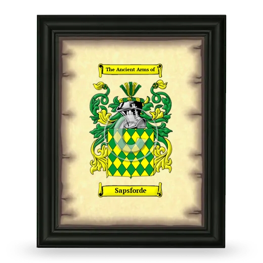 Sapsforde Coat of Arms Framed - Black