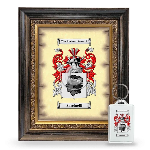 Sarcinelli Framed Coat of Arms and Keychain - Heirloom