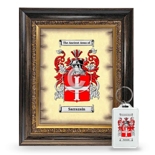 Sarrazain Framed Coat of Arms and Keychain - Heirloom