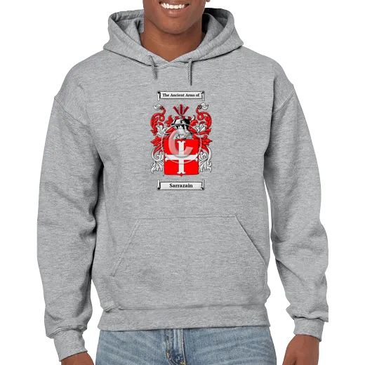 Sarrazain Grey Unisex Coat of Arms Hooded Sweatshirt