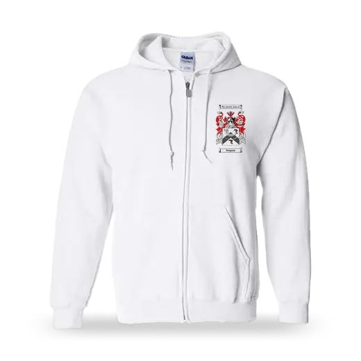 Sergane Unisex Coat of Arms Zip Sweatshirt - White