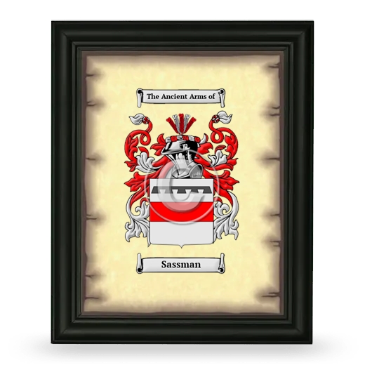 Sassman Coat of Arms Framed - Black