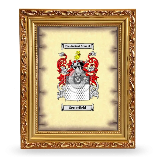 Setterfield Coat of Arms Framed - Gold