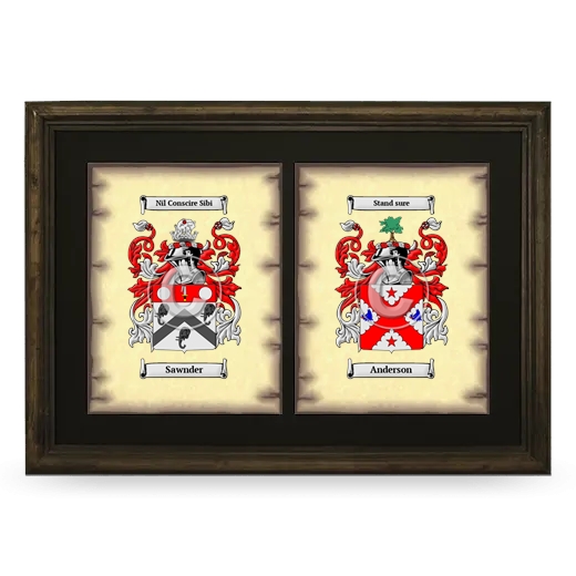 Double Coat of Arms Framed - Brown