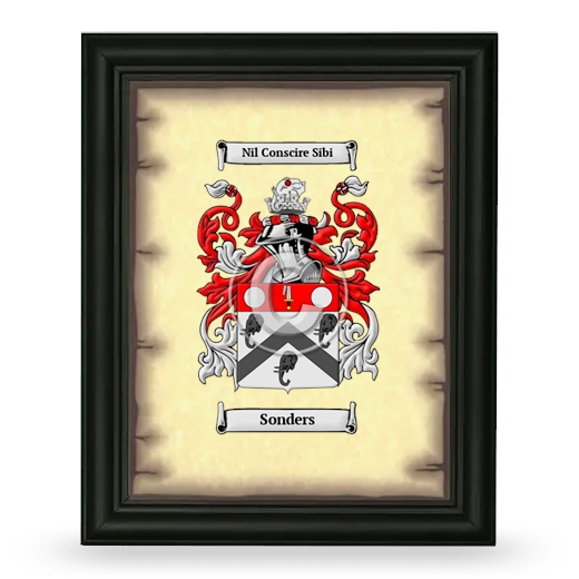 Sonders Coat of Arms Framed - Black