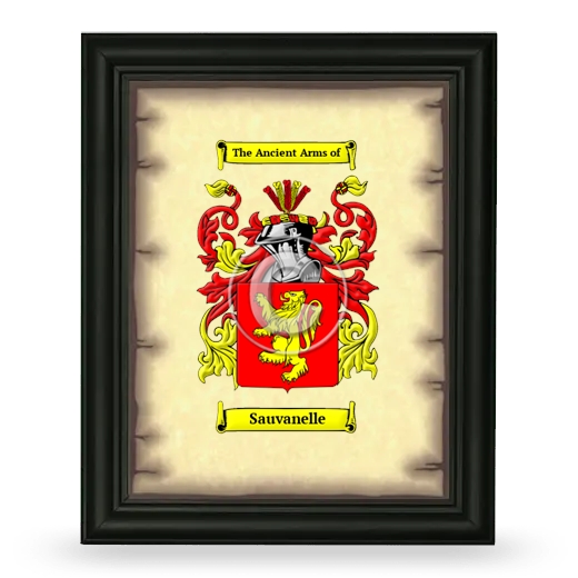 Sauvanelle Coat of Arms Framed - Black