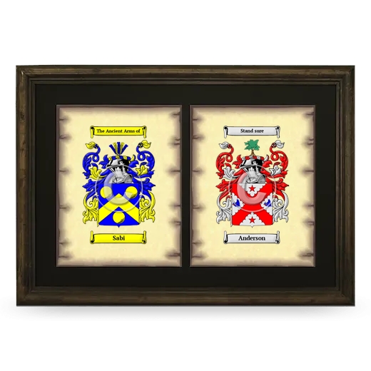 Double Coat of Arms Framed - Brown