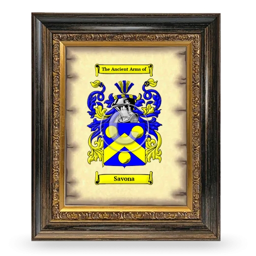 Savona Coat of Arms Framed - Heirloom
