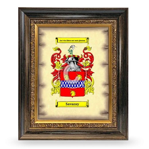 Savaray Coat of Arms Framed - Heirloom