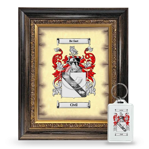 Civil Framed Coat of Arms and Keychain - Heirloom