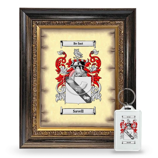 Savell Framed Coat of Arms and Keychain - Heirloom