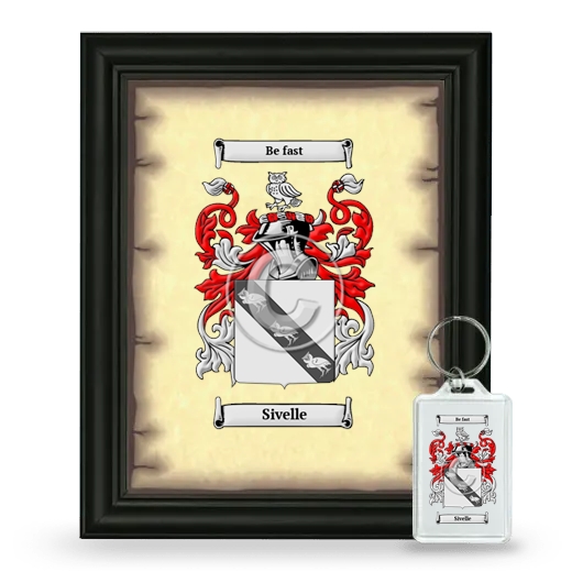 Sivelle Framed Coat of Arms and Keychain - Black