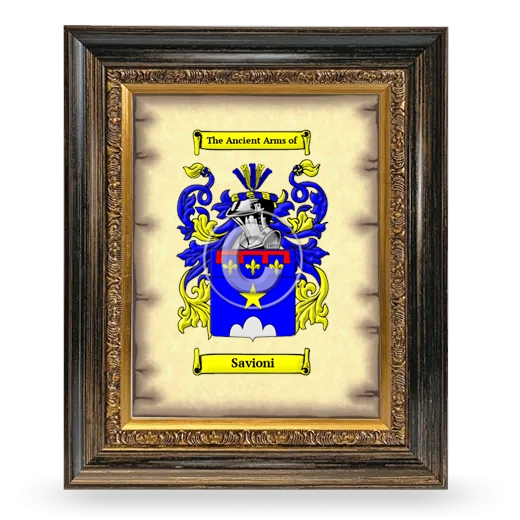 Savioni Coat of Arms Framed - Heirloom