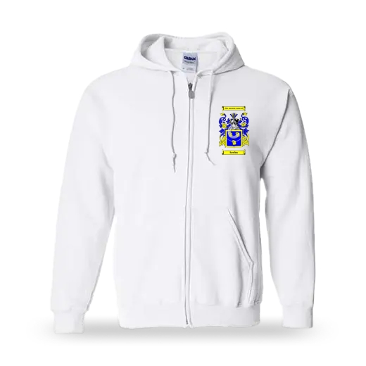 Sawley Unisex Coat of Arms Zip Sweatshirt - White