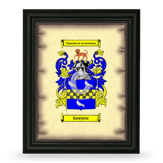 Sawyerr Coat of Arms Framed - Black
