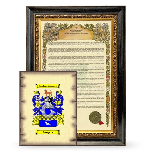 Sawyers Framed History and Coat of Arms Print - Heirloom