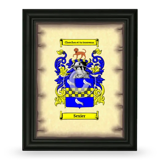 Sexier Coat of Arms Framed - Black