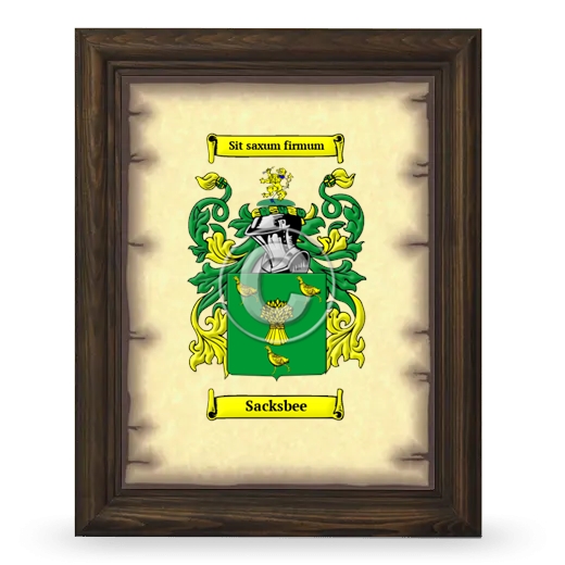 Sacksbee Coat of Arms Framed - Brown