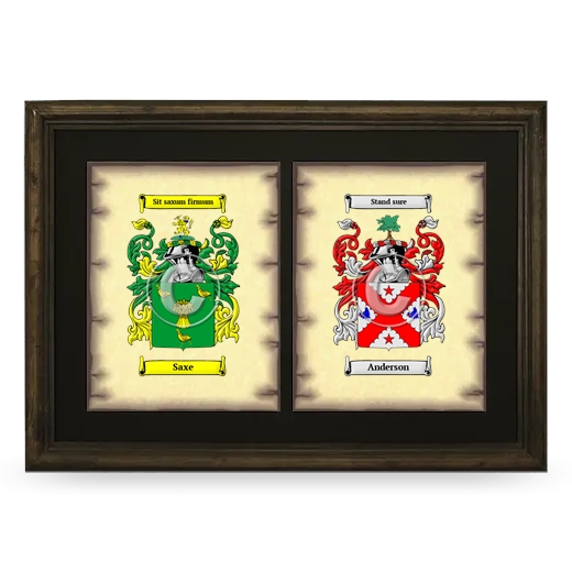 Double Coat of Arms Framed - Brown