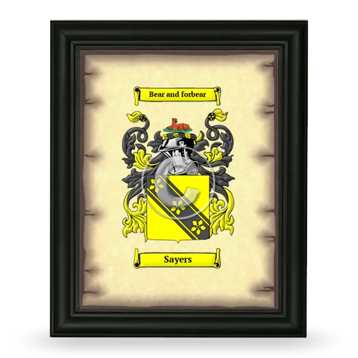 Sayers Coat of Arms Framed - Black