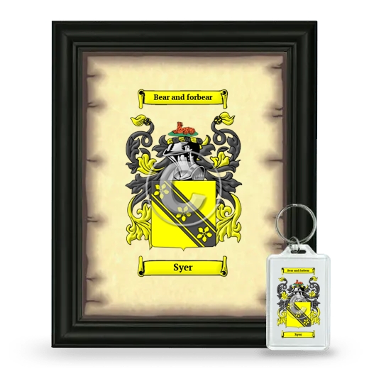 Syer Framed Coat of Arms and Keychain - Black