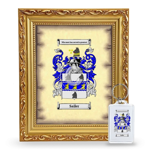 Sailer Framed Coat of Arms and Keychain - Gold