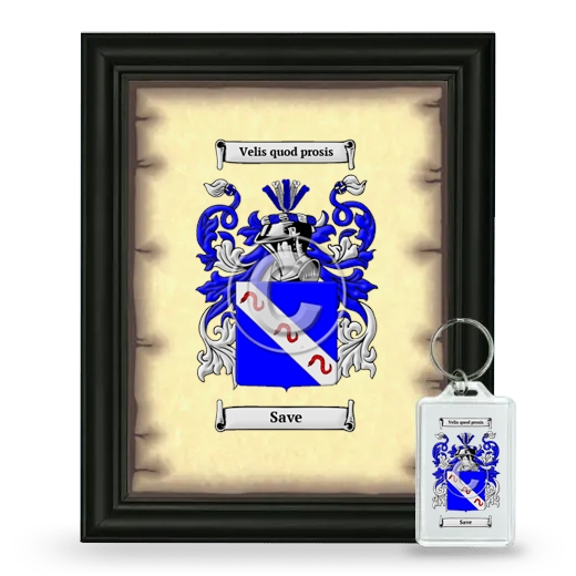 Save Framed Coat of Arms and Keychain - Black