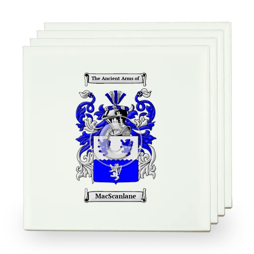 MacScanlane Set of Four Small Tiles with Coat of Arms