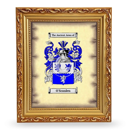 O'Scanlen Coat of Arms Framed - Gold