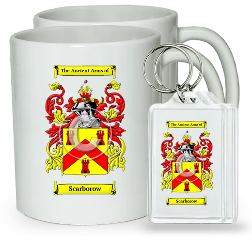 Scarborow Pair of Coffee Mugs and Pair of Keychains