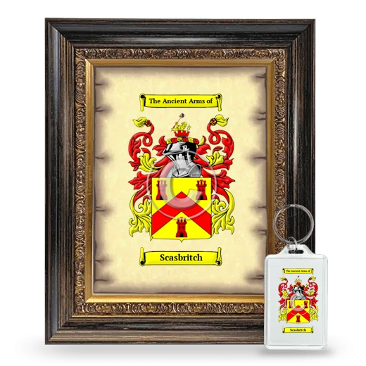 Scasbritch Framed Coat of Arms and Keychain - Heirloom