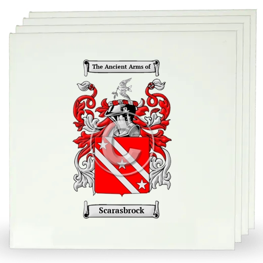 Scarasbrock Set of Four Large Tiles with Coat of Arms