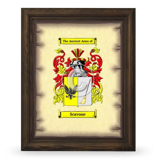 Scavone Coat of Arms Framed - Brown