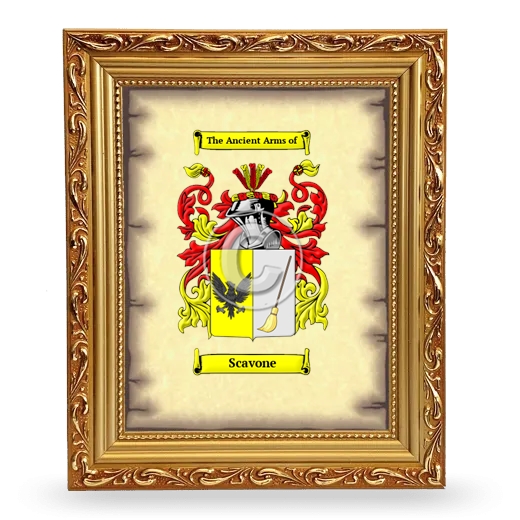 Scavone Coat of Arms Framed - Gold