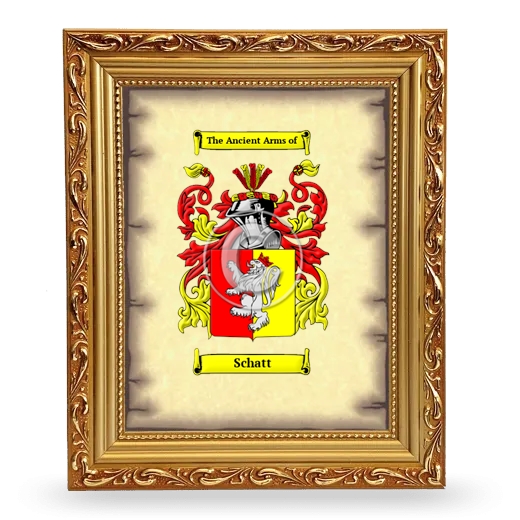 Schatt Coat of Arms Framed - Gold