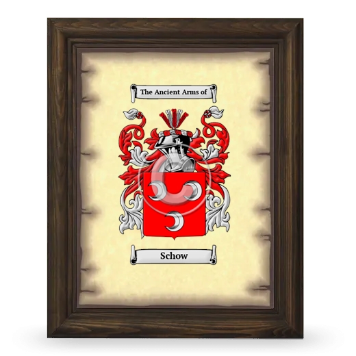 Schow Coat of Arms Framed - Brown