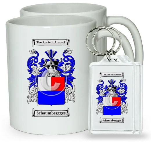 Schaumbergges Pair of Coffee Mugs and Pair of Keychains