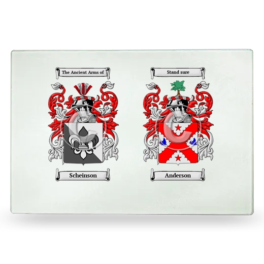 Double Coat of Arms Glass Cutting Board