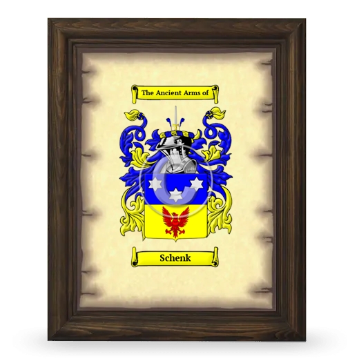 Schenk Coat of Arms Framed - Brown