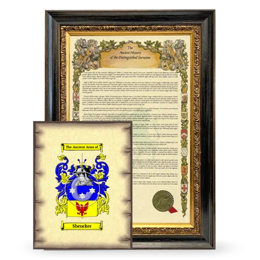 Shencker Framed History and Coat of Arms Print - Heirloom