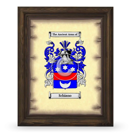 Schiano Coat of Arms Framed - Brown