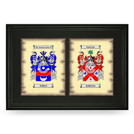 Double Coat of Arms Framed - Black