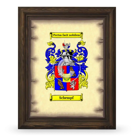 Schempf Coat of Arms Framed - Brown