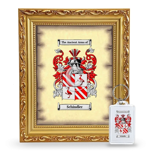 Schindler Framed Coat of Arms and Keychain - Gold