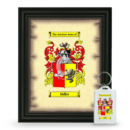 Sidler Framed Coat of Arms and Keychain - Black