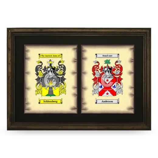 Double Coat of Arms Framed - Brown